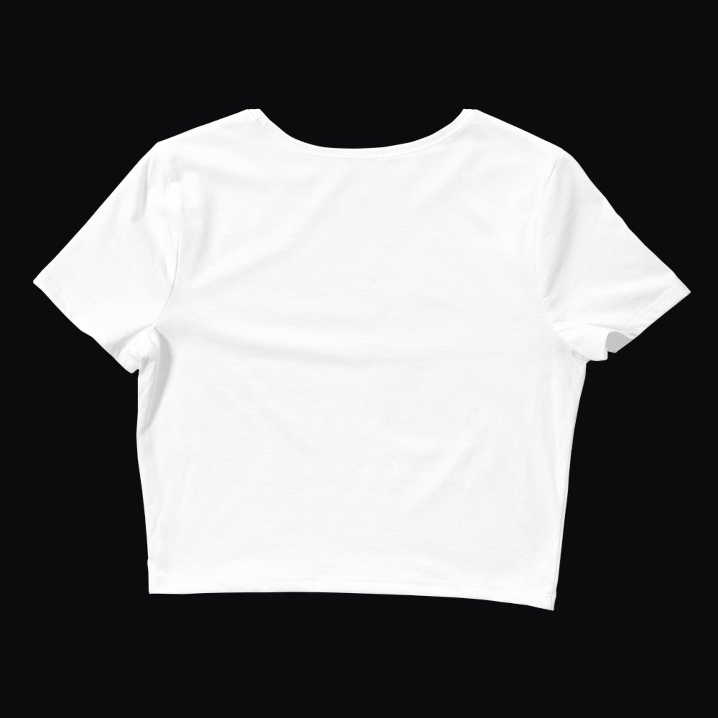 Beyaz Nakışlı Mini Crop Tişört “Beach”