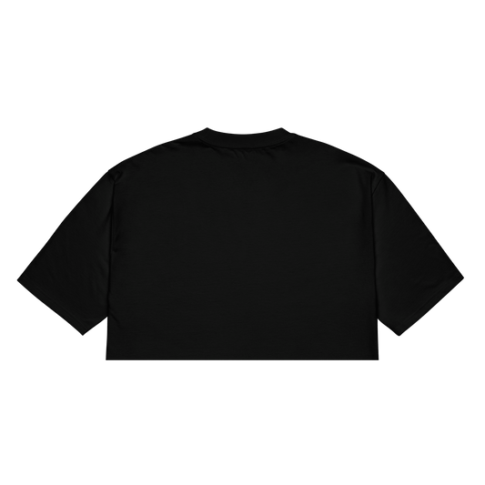 game over siyah crop tişört