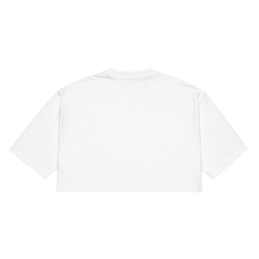 free your mind white cropped t-shirt