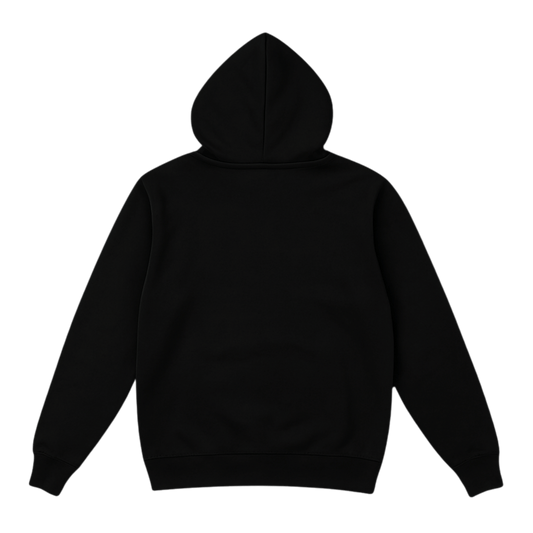 black hooded sweatshirt