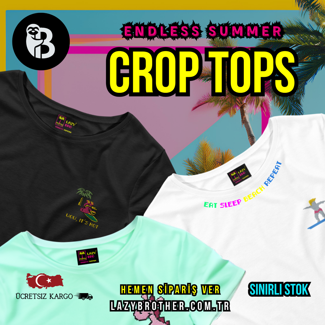 Endless Summer" Koleksiyonundan Nakışlı Crop T-Shirtler! 💖🦄