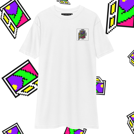 Nakışlı Beyaz Unisex Oversize Tişört “Free Your Mind”