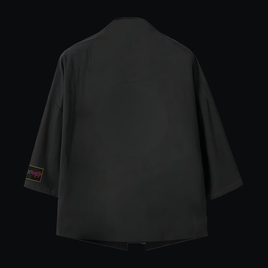 Nakışlı Siyah Unisex Oversize Kimono Ceket “Heartbreaker”