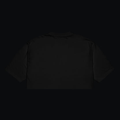 Nakışlı Siyah Oversize Crop Tişört “Game Over”
