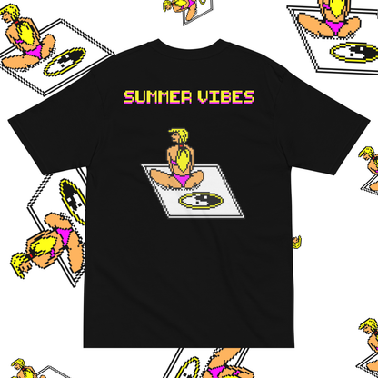 Unisex Sırt Baskılı Siyah Oversize Tişört "Summer Vibes"