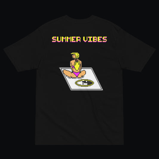 Unisex Sırt Baskılı Siyah Oversize Tişört “Summer Vibes”